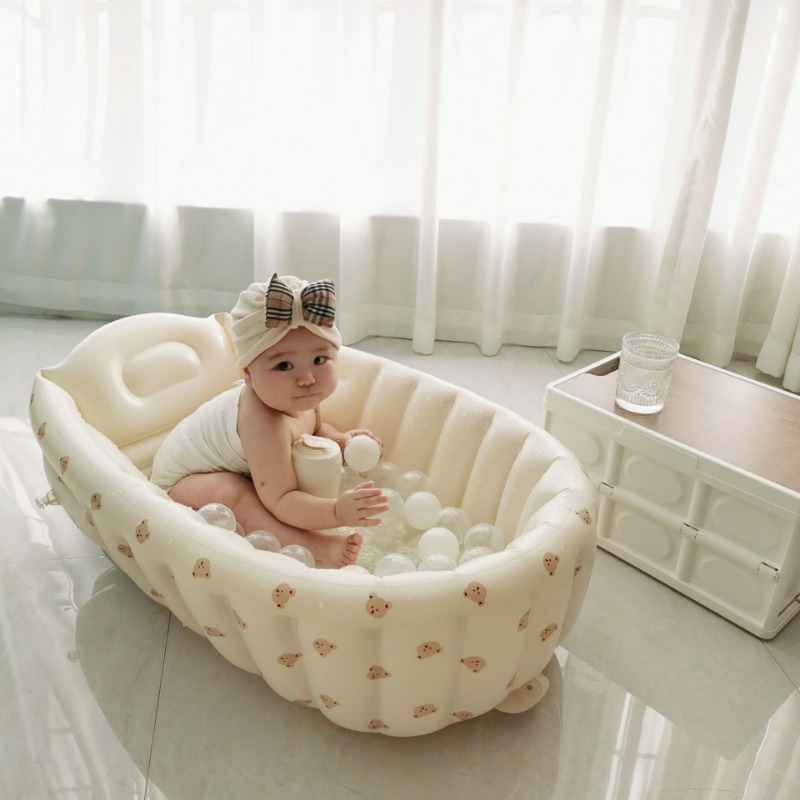 1PC Cartoon Inflatable Bathtub - đánh giá và giá Baby Products Newborn